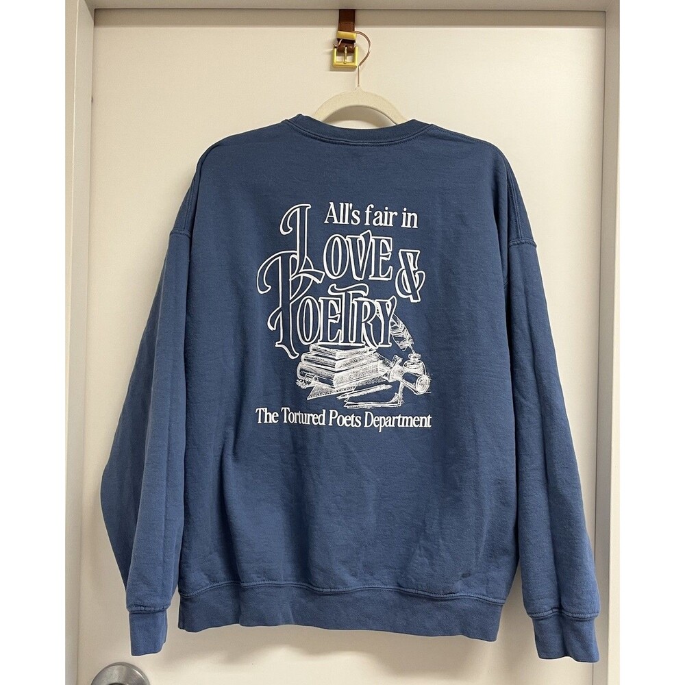 Taylor Swift Tortured Poets Department All's Fair in Love & Poetry" Sweatshirt L